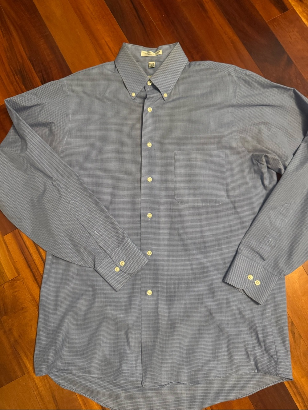Geoffrey Beene Blue Microcheck Dress Shirt
